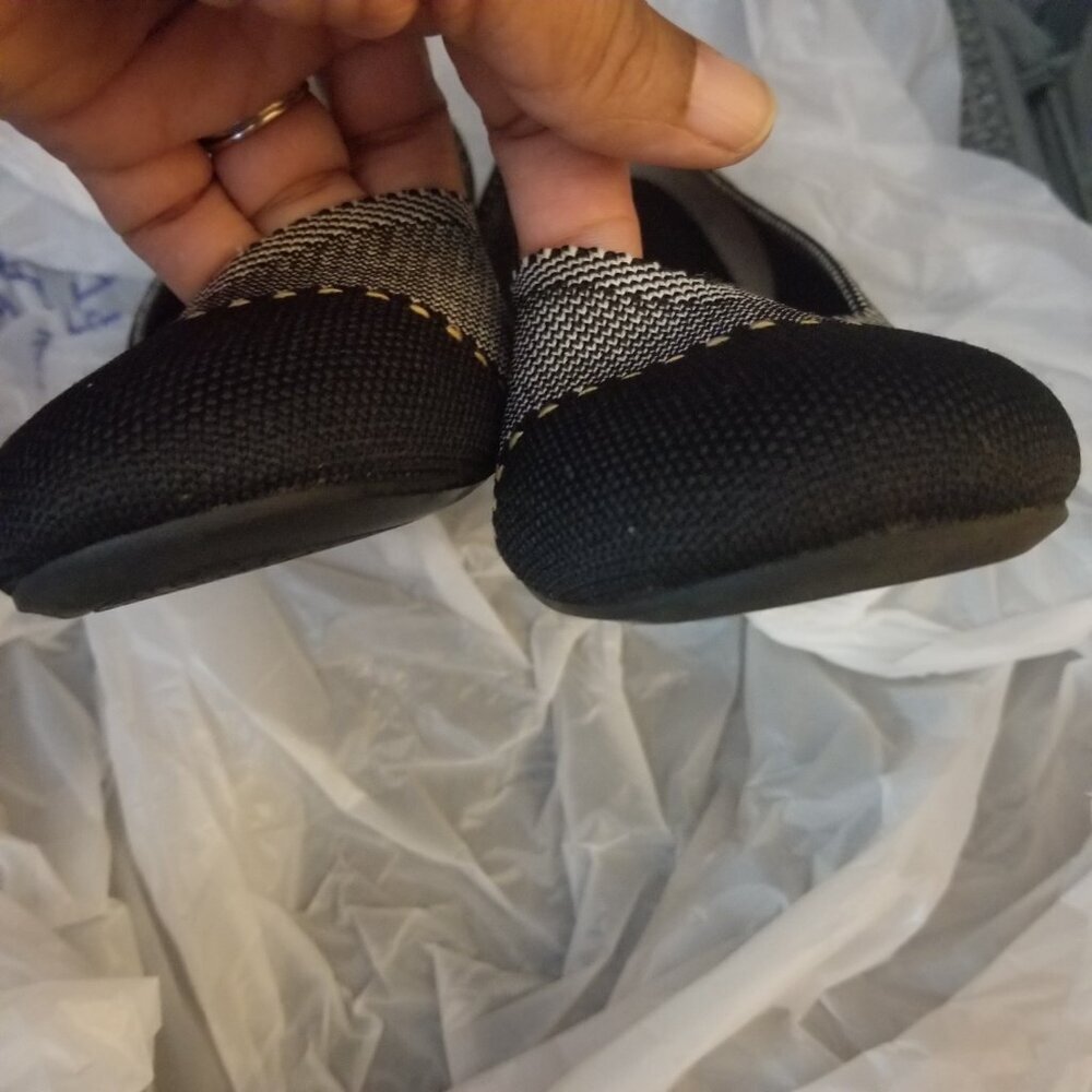 Rothy's Women's Mist Captoe Black Grey Comfy Ballet Flats Sz 9 - Picture 7 of 8